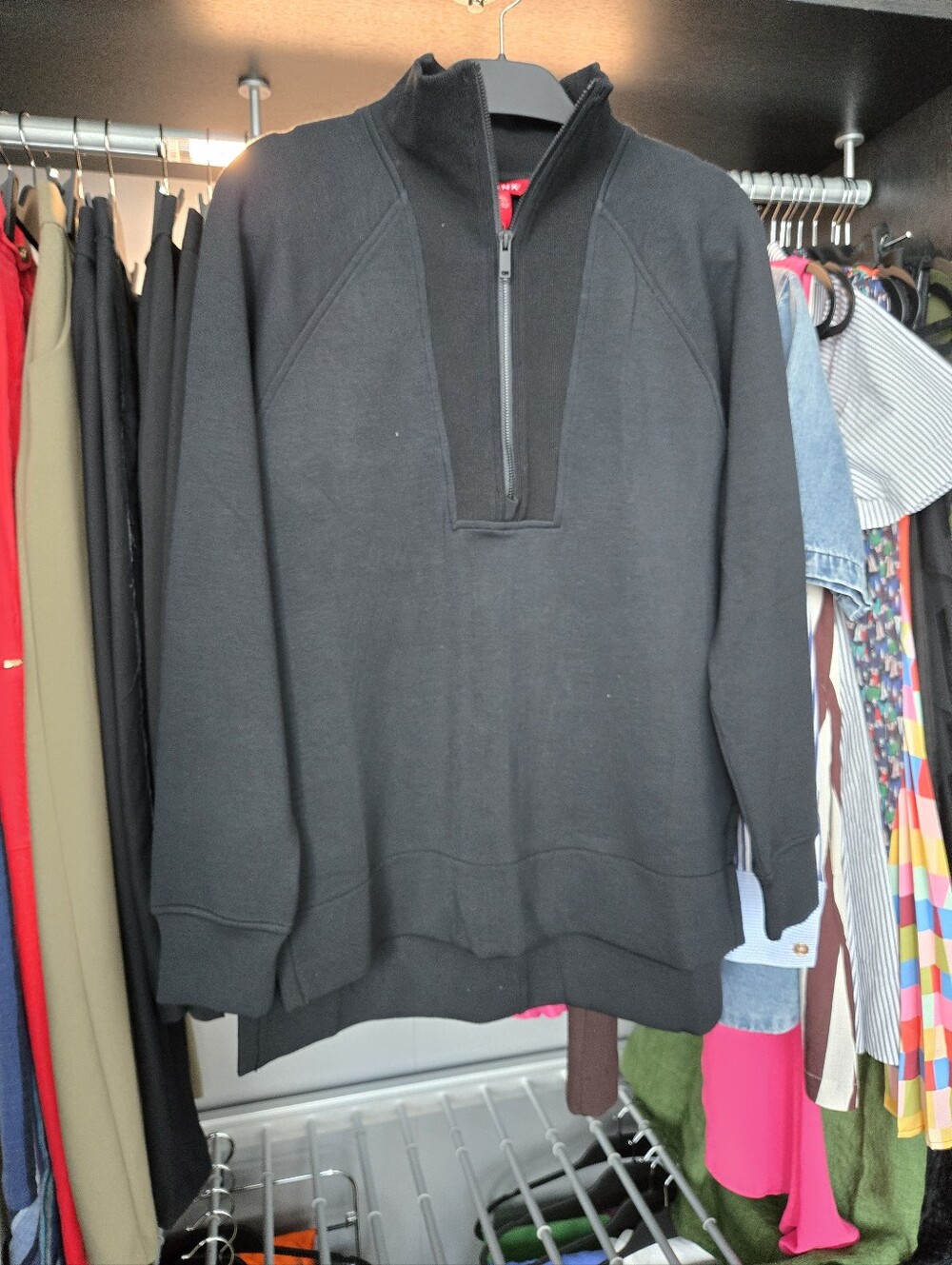 SPANX Black Women's Half-Zip Pullover Sweater